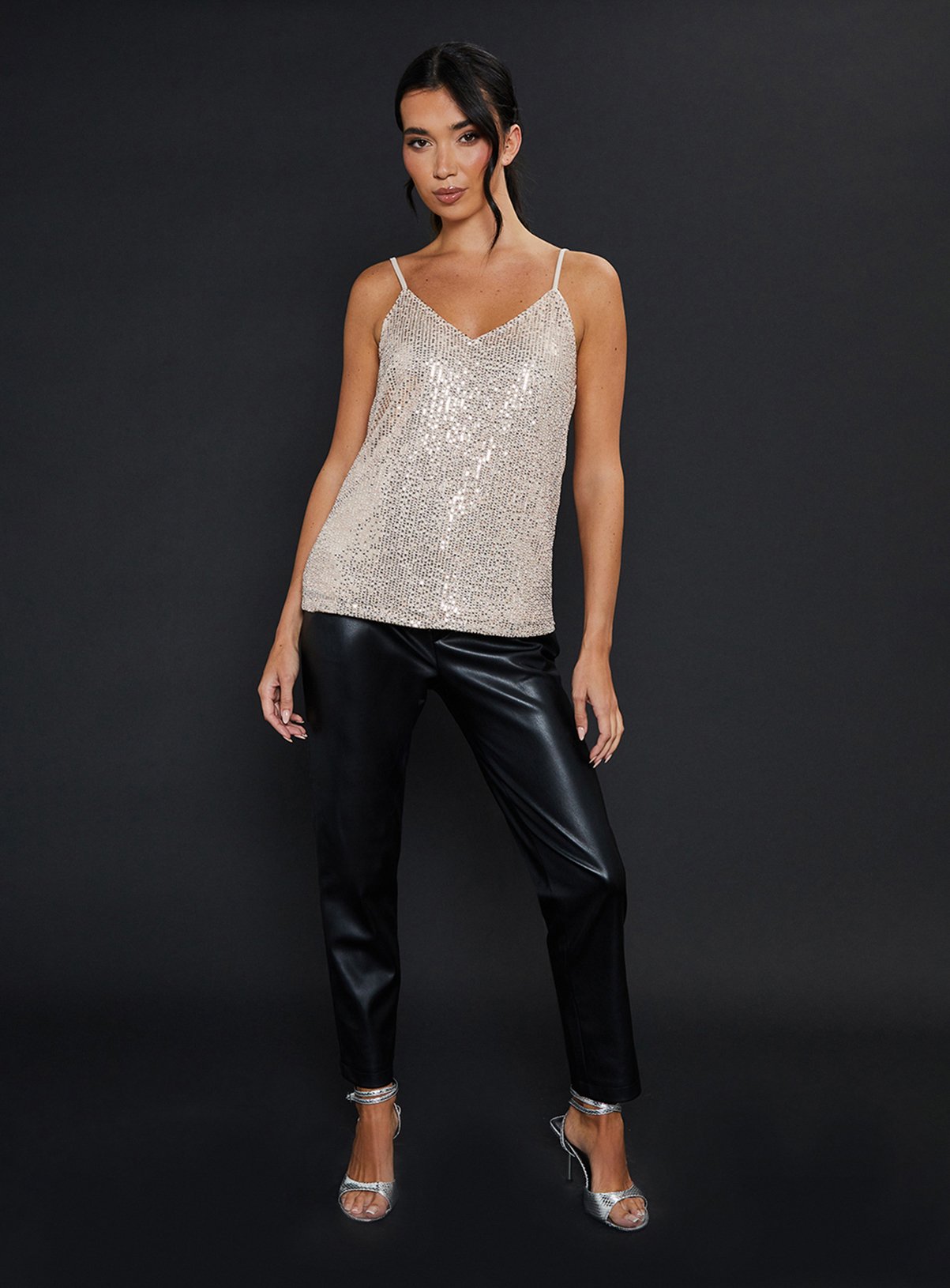 DOROTHY PERKINS Sequin Strappy Cami 8 - Image 2 thumbnail